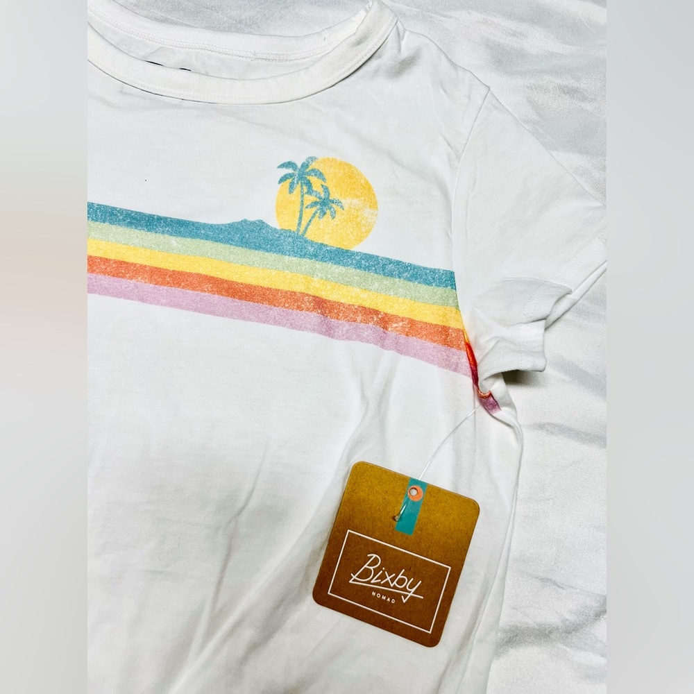 New with tags Bixby Nomad Tie Front Graphic Tee Girls sz M(8-10) colorful top - Picture 3 of 7